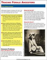 Quick Sheet: Tracing Female Ancestors - $5.95 for PDF Version